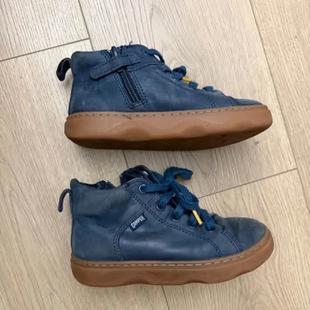 Camper navy blue leather shoes 11c toddler boys